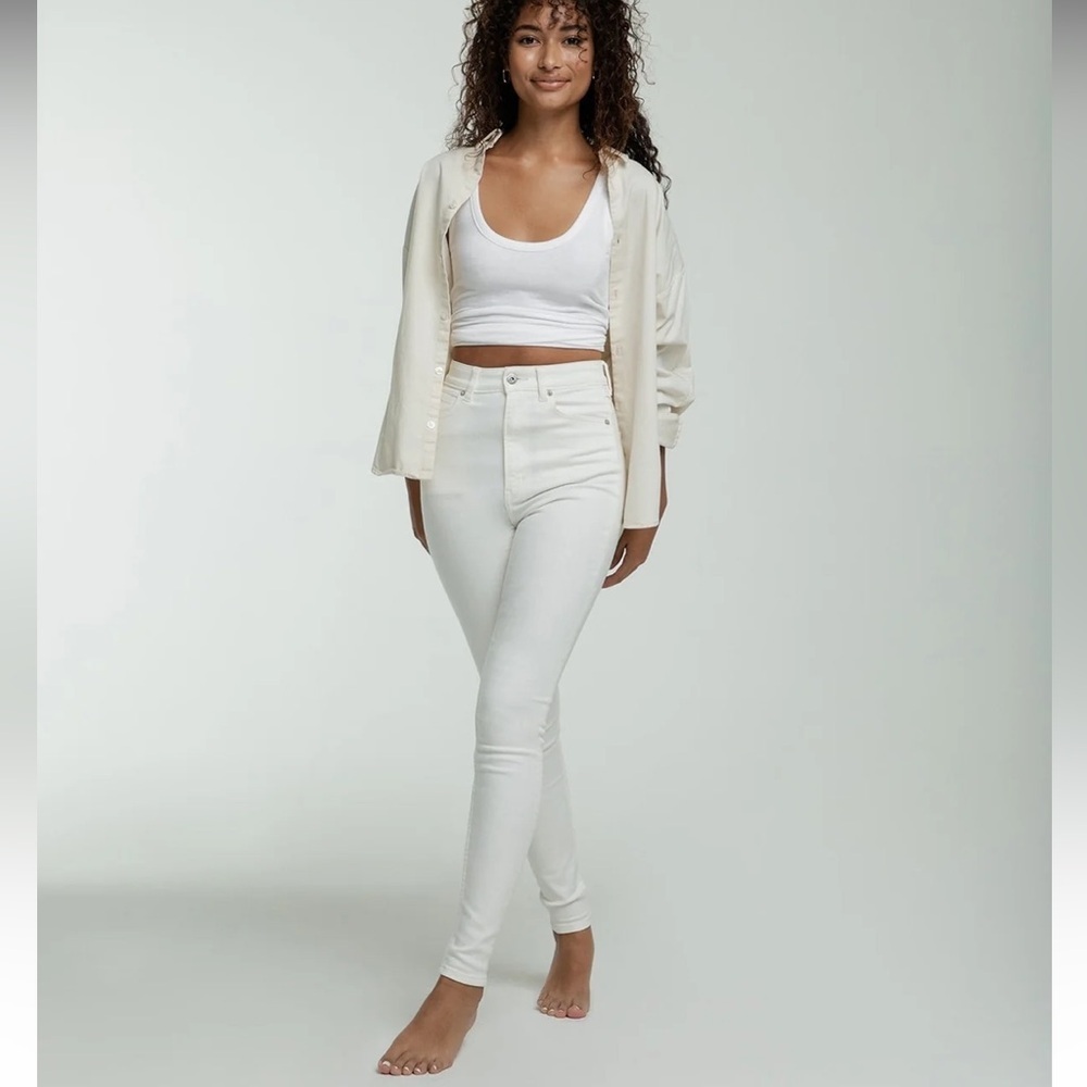 NWOT Nordstrom Studio R330 High Rise White Skinny Jeans size 24